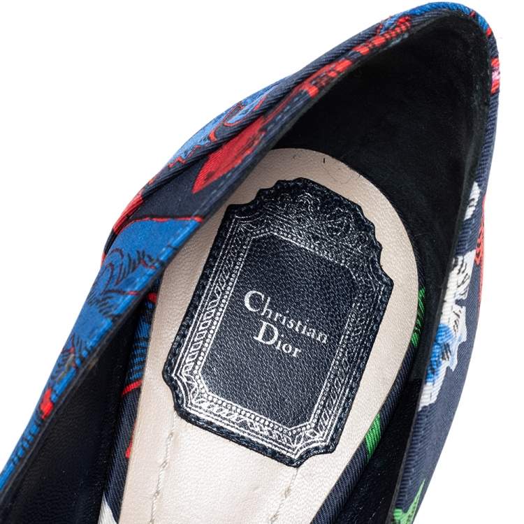 Pre Owned Dior Multicolor Floral Printed Canvas Pointed Toe Pumps Size 40