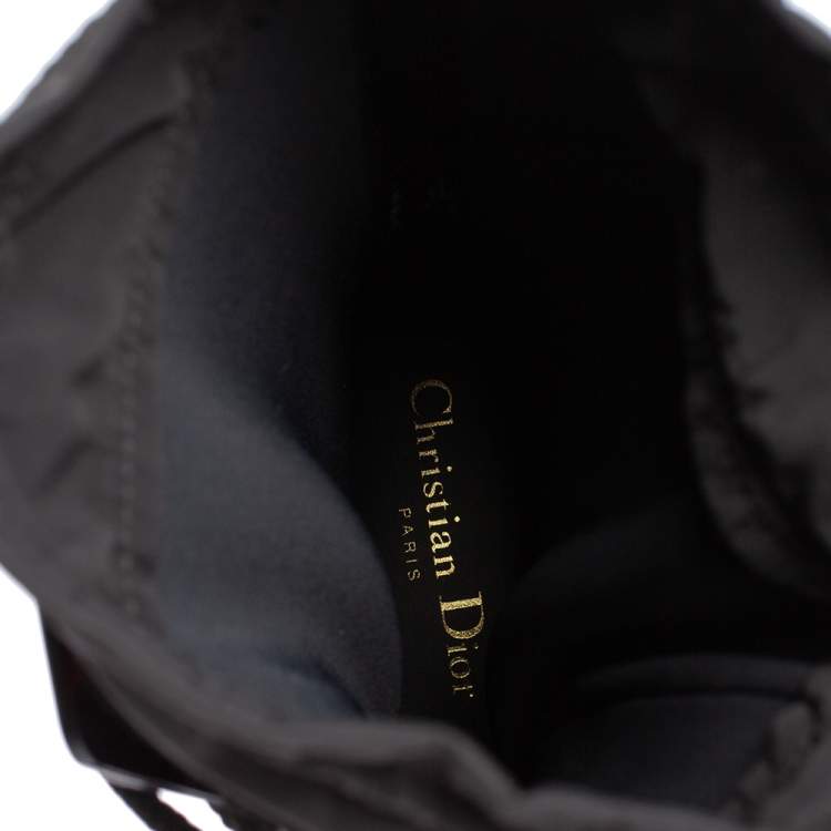 Pre Owned Dior Black Glossy Rubber Diorcamp Ankle Boots Size 40