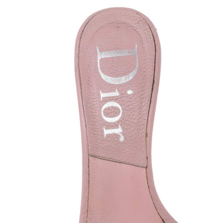 Pre Owned Dior Pink Cannage Leather Buckle Slide Sandals Size 37
