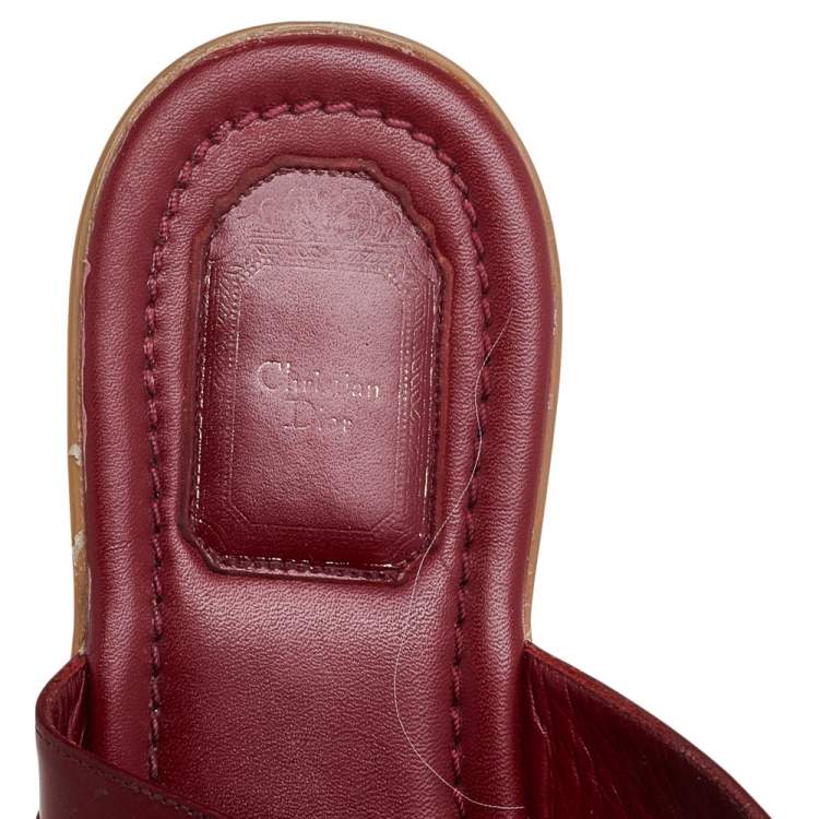 Pre Owned Dior Red Leather Sandals Size 38