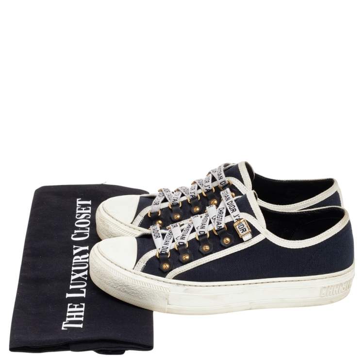 Pre Owned Dior Blue/White Walk'n'Dior Low Top Sneakers Size 36.5