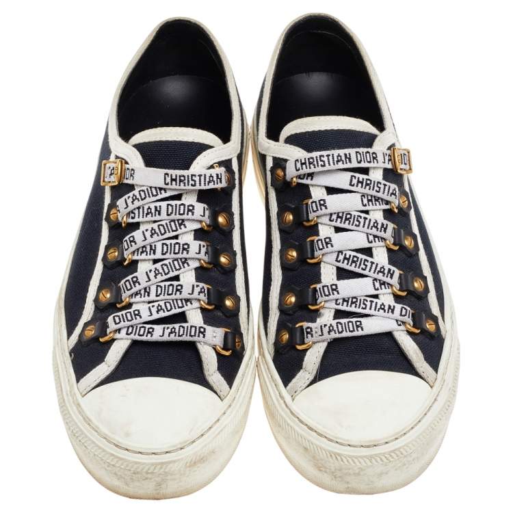 Pre Owned Dior Blue/White Walk'n'Dior Low Top Sneakers Size 36.5