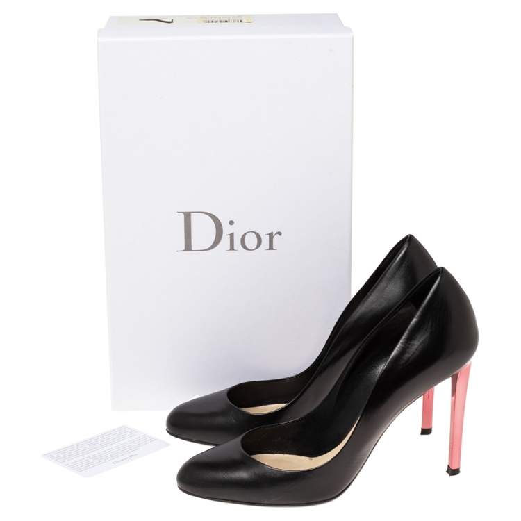 Pre Owned Dior Black/Rose Leather Sublime Pumps Size 37