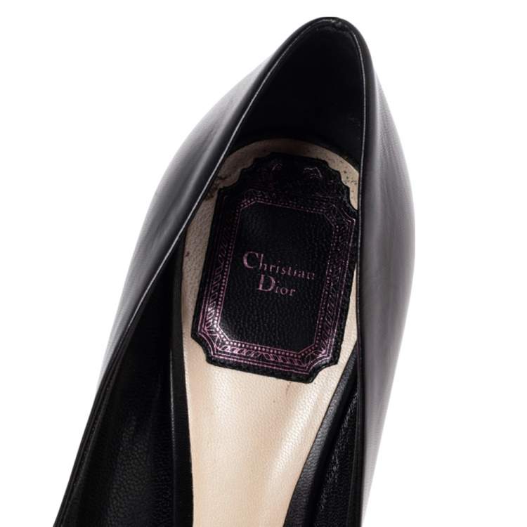 Pre Owned Dior Black/Rose Leather Sublime Pumps Size 37