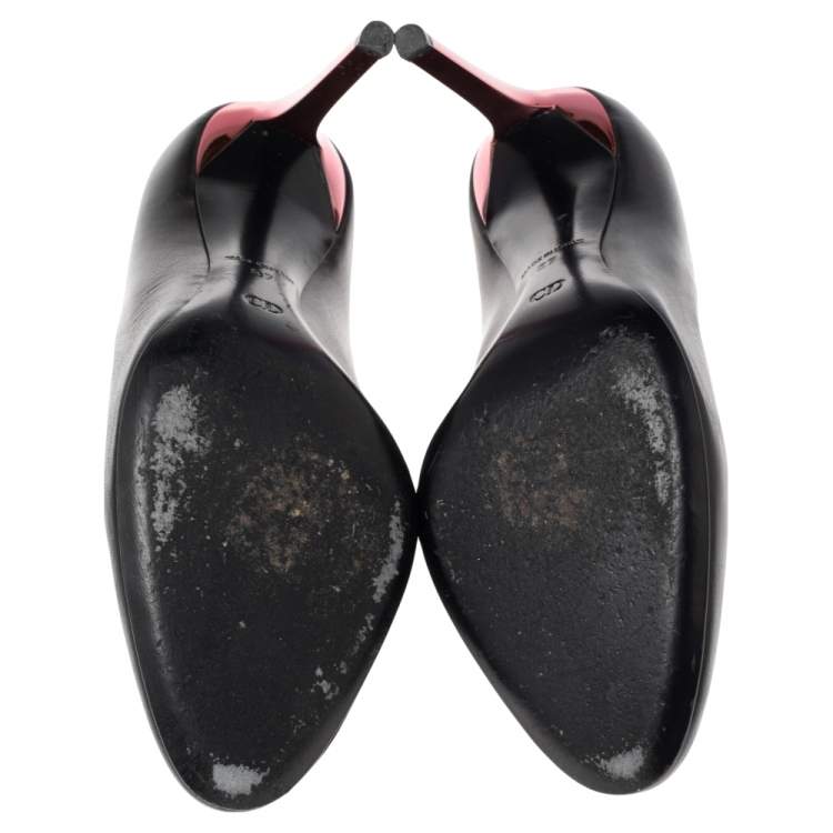 Pre Owned Dior Black/Rose Leather Sublime Pumps Size 37