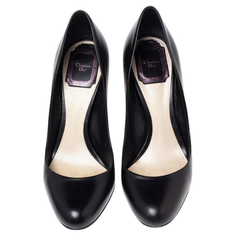 Pre Owned Dior Black/Rose Leather Sublime Pumps Size 37