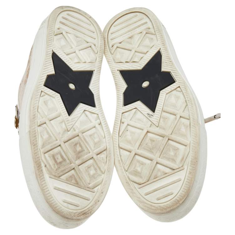 Pre Owned Dior Beige Velvet And Canvas Trim Walk'N'Dior Low Top Sneakers Size 39