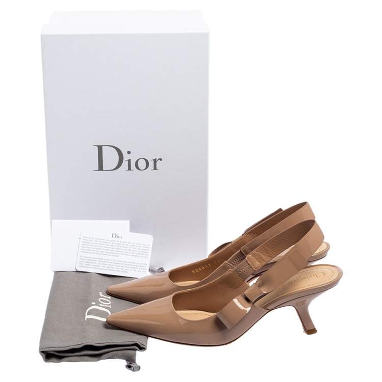 Pre Owned Dior Beige Patent Leather Sweet Dior Pumps Size 36.5