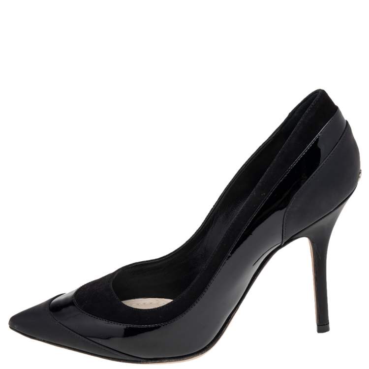 Pre Owned Dior Black Leather Pointed Toe Pumps Size 36