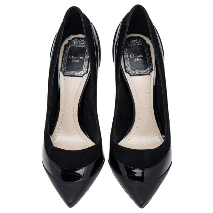 Pre Owned Dior Black Leather Pointed Toe Pumps Size 36