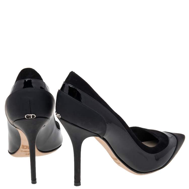 Pre Owned Dior Black Leather Pointed Toe Pumps Size 36