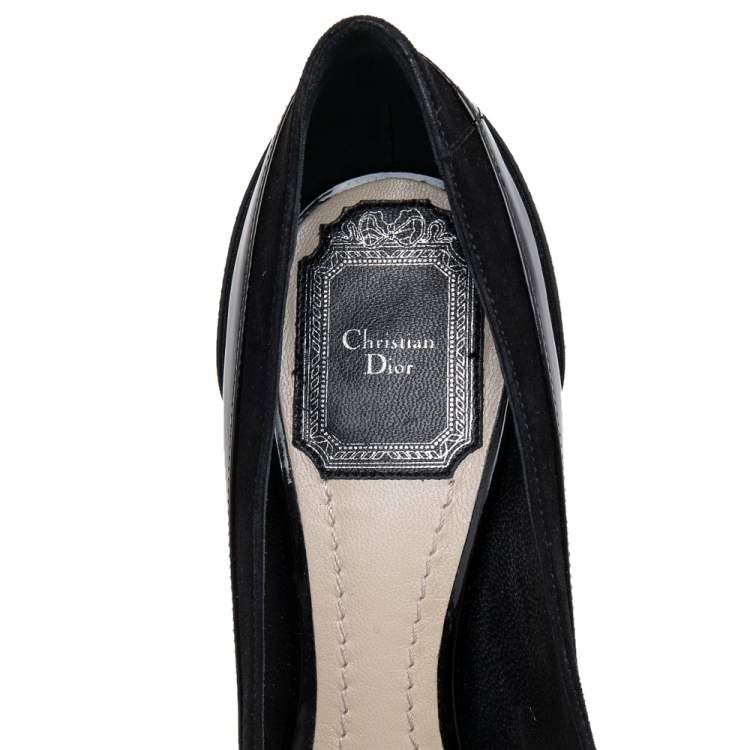 Pre Owned Dior Black Leather Pointed Toe Pumps Size 36