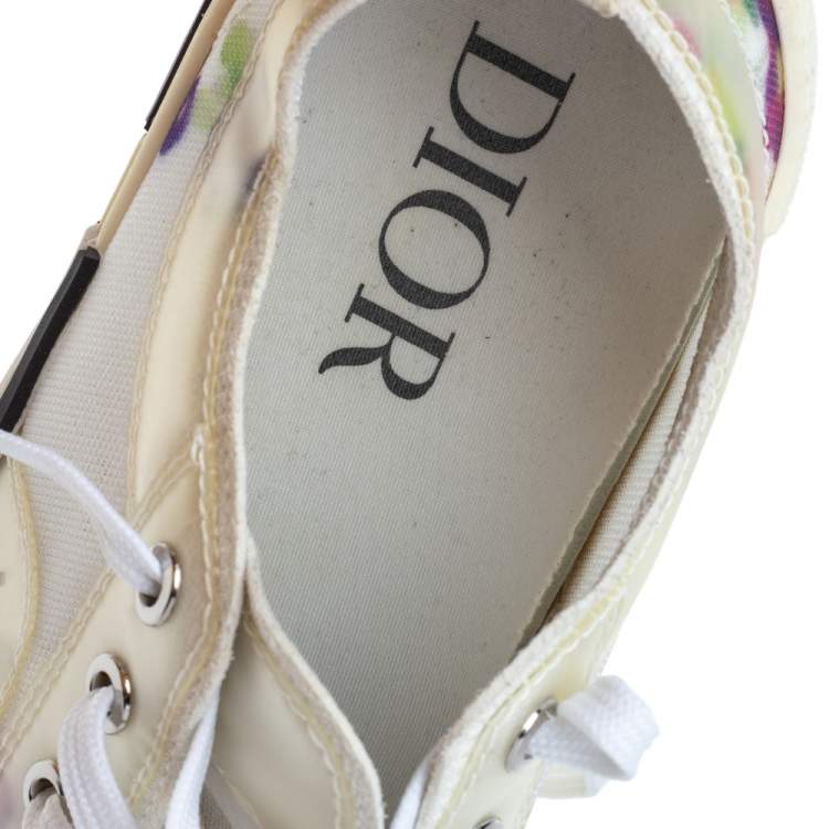 Pre Owned Dior Multicolor Printed Mesh B23 Low Top Sneakers Size 39