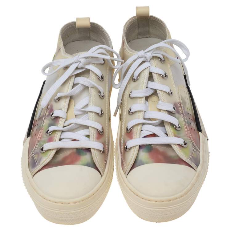 Pre Owned Dior Multicolor Printed Mesh B23 Low Top Sneakers Size 39