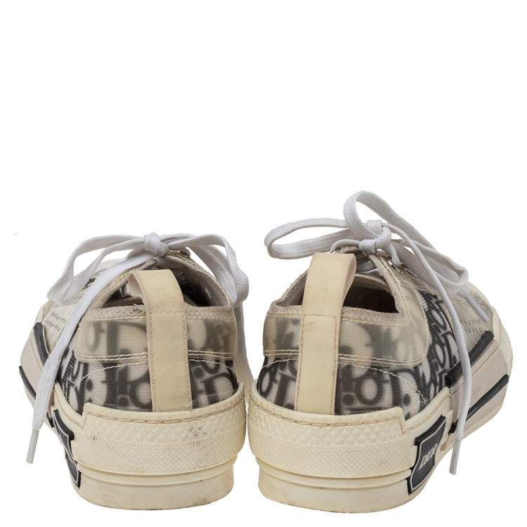 Pre Owned Dior Green/White Oblique Mesh B23 Low Top Sneakers Size 36