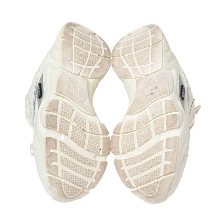 Pre Owned Dior Homme White Mesh And Leather B22 Low Top Sneakers Size 39