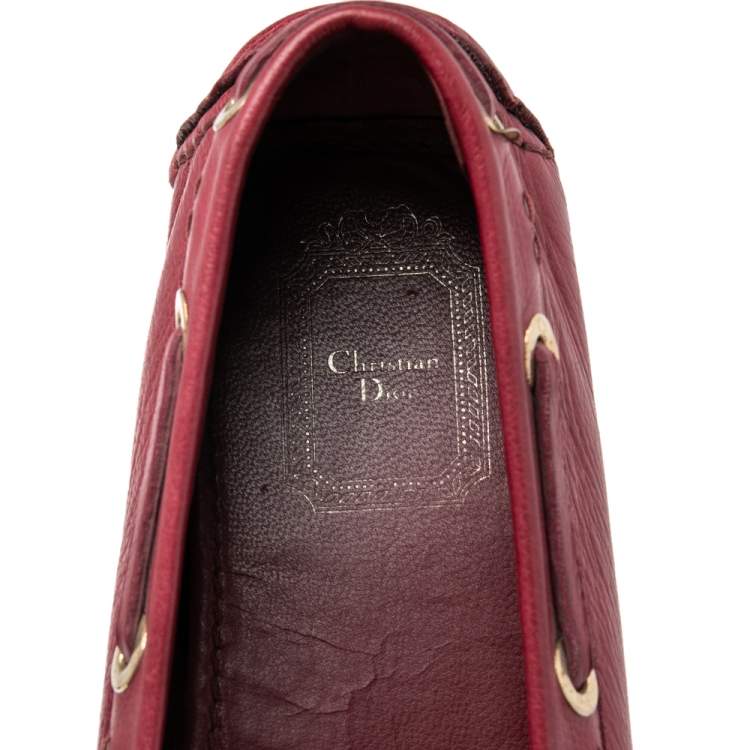 Pre Owned Dior Pink Leather CD Logo Slip On Loafers Size 40