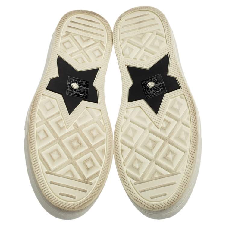 Pre Owned Dior White Canvas Walk'N'Dior Low Top Sneakers Size 39.5