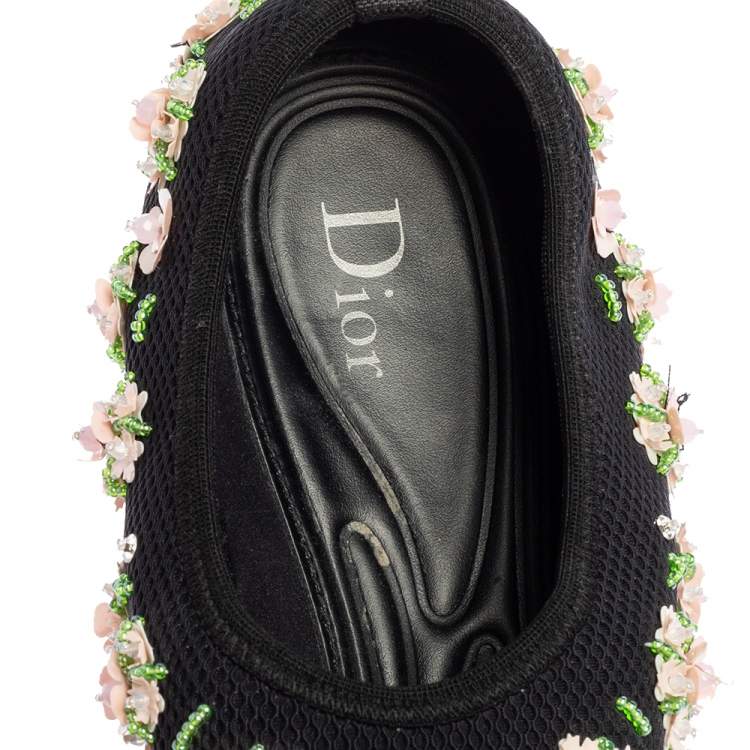 Pre Owned Dior Black Mesh Fusion Embellished Sneakers Size 39.5