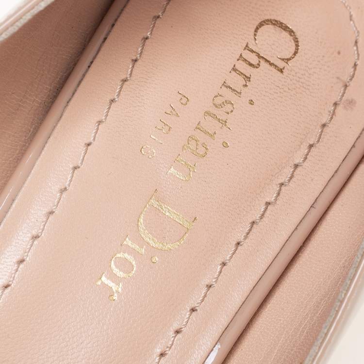 Pre Owned Dior Nude Patent Leather Baby-D Mary Jane Pumps Size 40