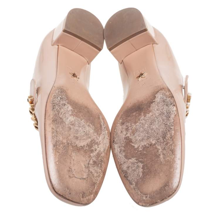 Pre Owned Dior Nude Patent Leather Baby-D Mary Jane Pumps Size 40