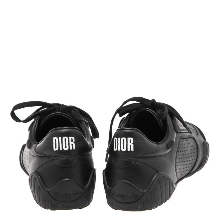 Pre Owned Dior Black Leather and Suede Low Top Sneakers Size 37.5