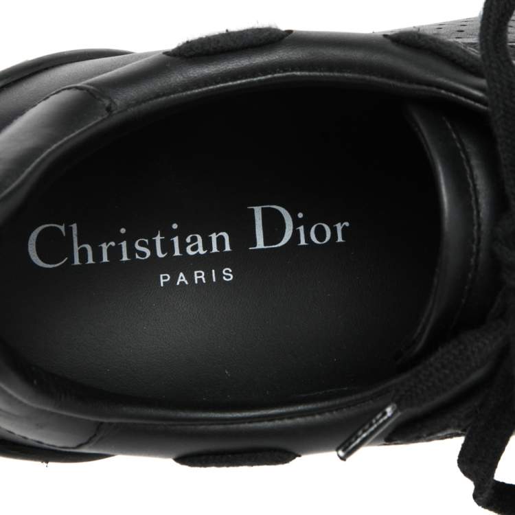 Pre Owned Dior Black Leather and Suede Low Top Sneakers Size 37.5