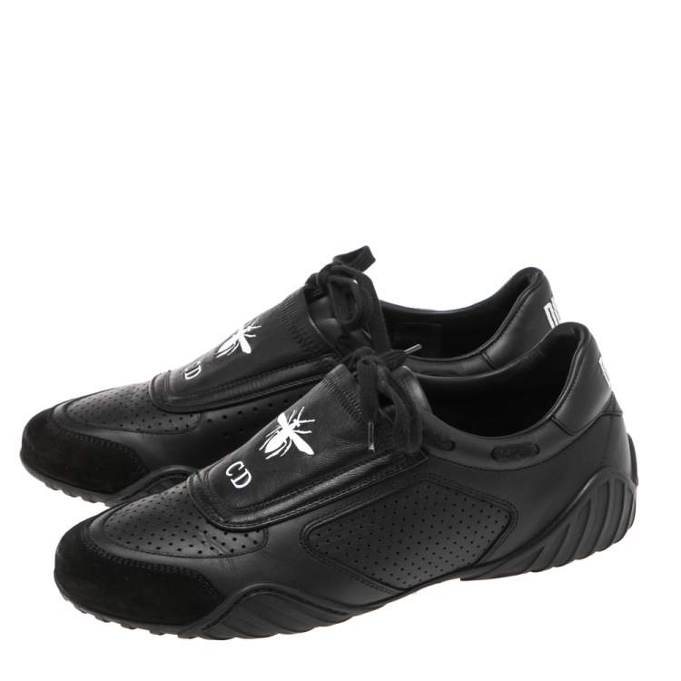 Pre Owned Dior Black Leather and Suede Low Top Sneakers Size 37.5