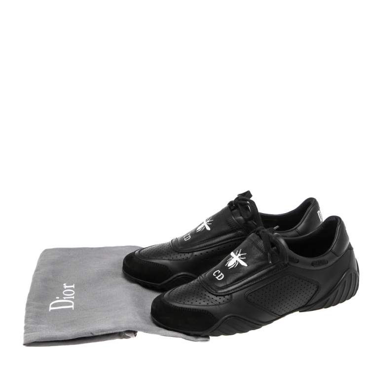 Pre Owned Dior Black Leather and Suede Low Top Sneakers Size 37.5