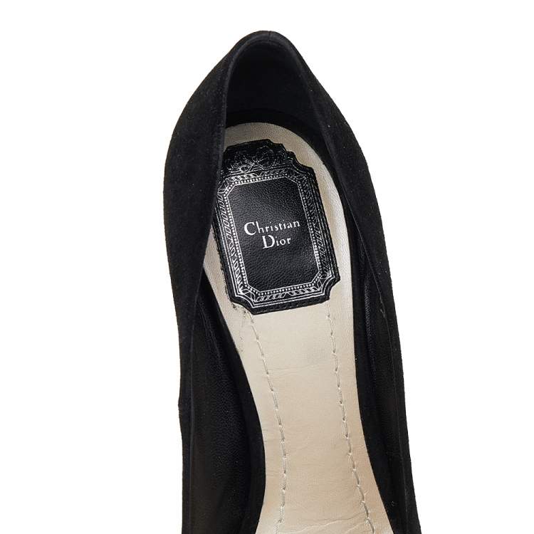 Pre Owned Dior Black Suede Platform Pumps Size 37