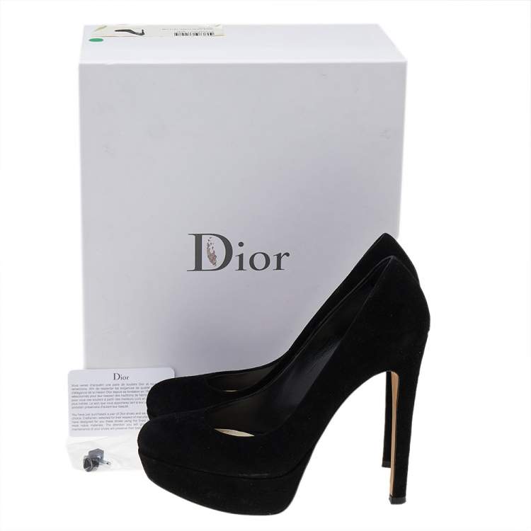 Pre Owned Dior Black Suede Platform Pumps Size 37