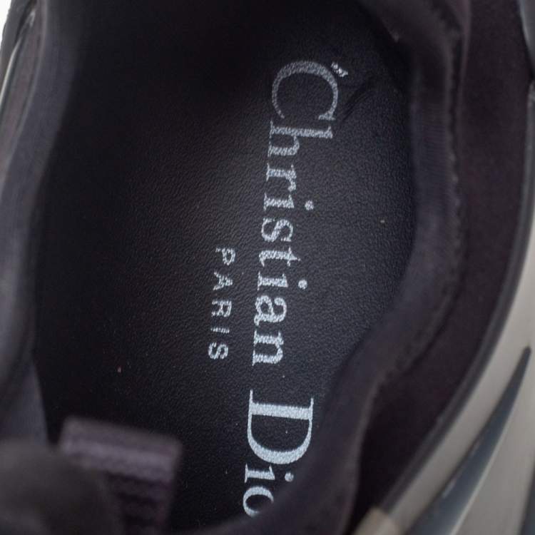 Pre Owned Dior Black Fabric, Rubber, And Leather D-Connect Low Top Sneakers Size 37