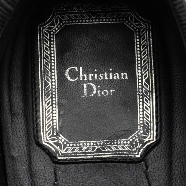 Pre Owned Dior Black Cannage Rubber Bow Ballet Flats Size 39.5