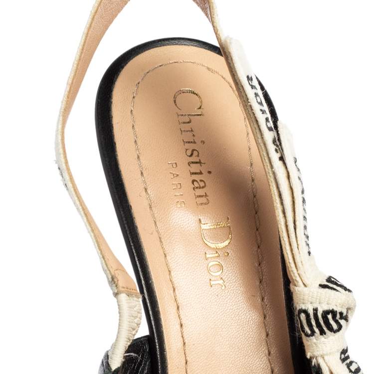 Pre Owned Dior Black Leather J'Adior Slingback Pumps Size 37