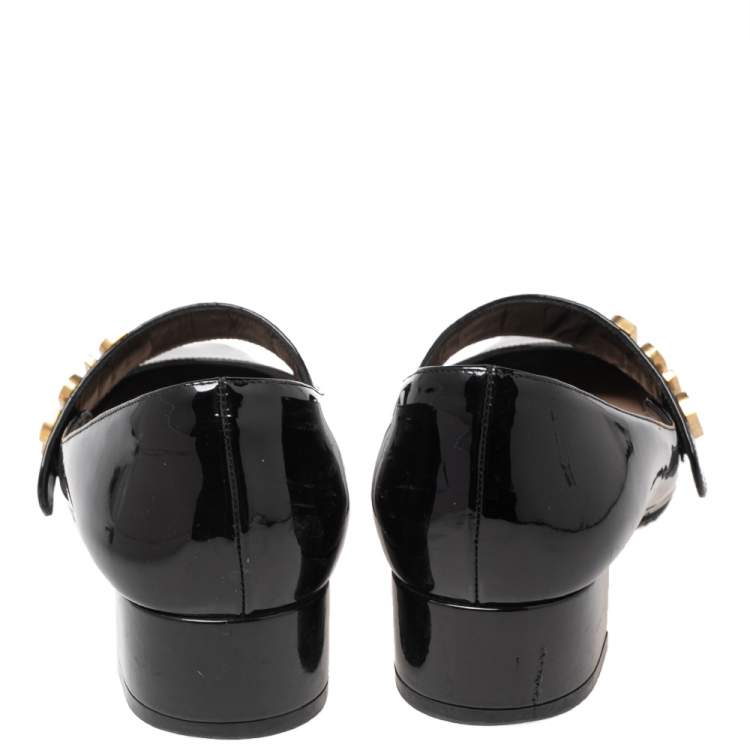 مملوكة مسبقًا Dior Black Patent Leather Baby-D Mary Jane Pumps Size 38