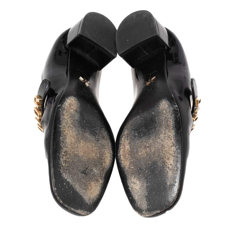 مملوكة مسبقًا Dior Black Patent Leather Baby-D Mary Jane Pumps Size 38