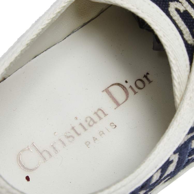 مملوكة مسبقًا Dior Black/White Walk'n'Dior Canvas Sneakers Size 34.5