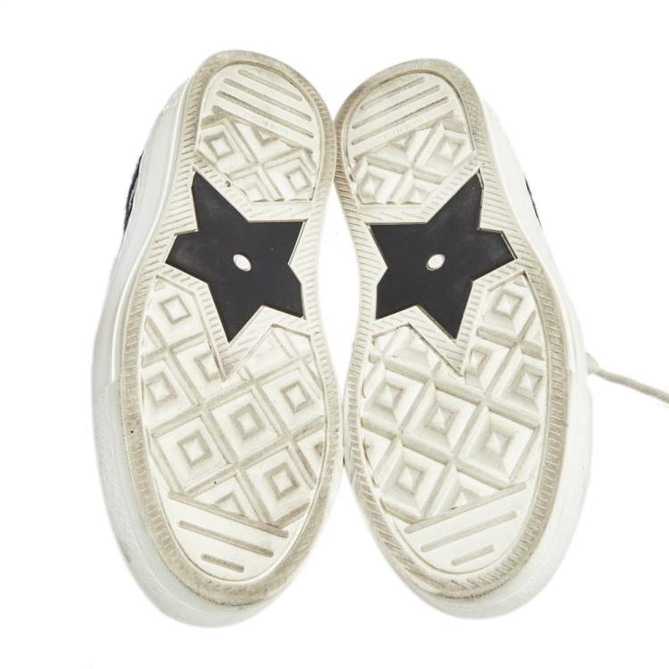 مملوكة مسبقًا Dior Black/White Walk'n'Dior Canvas Sneakers Size 34.5