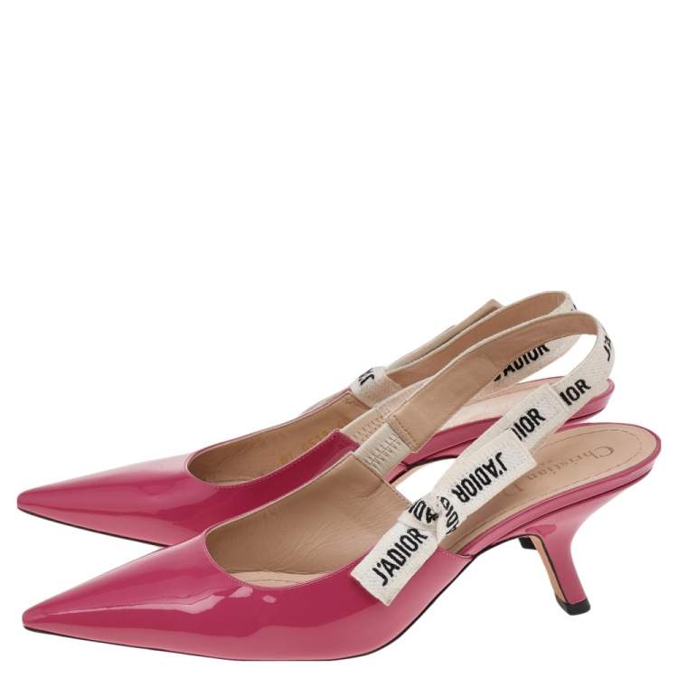Pre Owned Dior Pink Patent Leather J'Adior Slingback Sandals Size 40