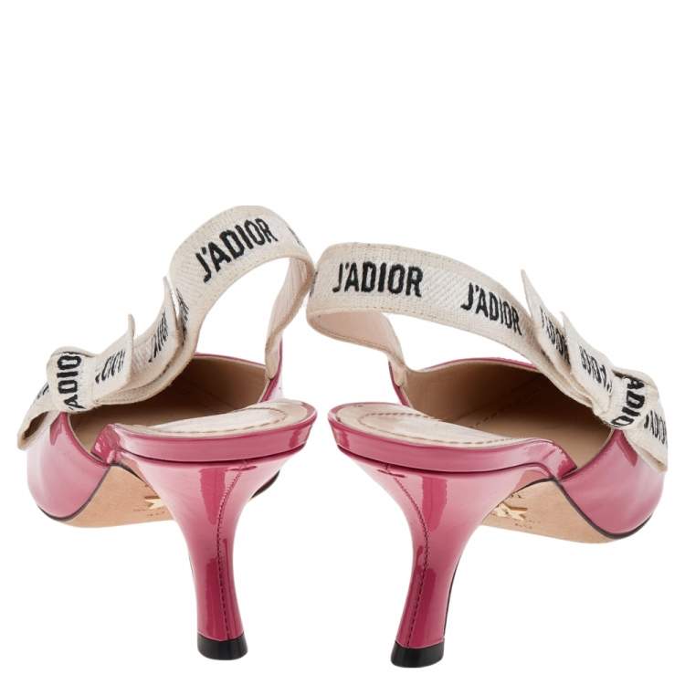 Pre Owned Dior Pink Patent Leather J'Adior Slingback Sandals Size 40