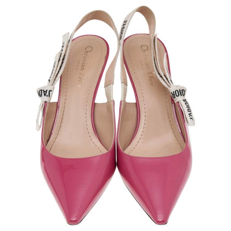 Pre Owned Dior Pink Patent Leather J'Adior Slingback Sandals Size 40