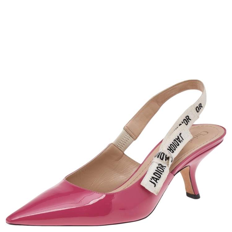Pre Owned Dior Pink Patent Leather J'Adior Slingback Sandals Size 40
