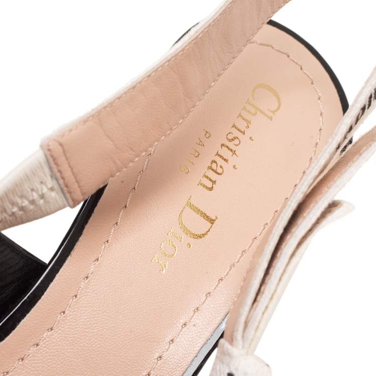 Pre Owned Dior Black Patent Leather J'adior Slingback Sandals Size 39
