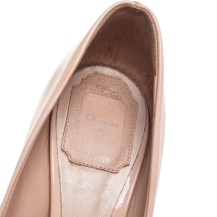 Pre Owned Dior Beige Patent Leather Pumps Size 37