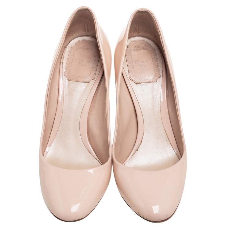 Pre Owned Dior Beige Patent Leather Pumps Size 37