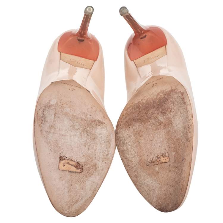 Pre Owned Dior Beige Patent Leather Pumps Size 37