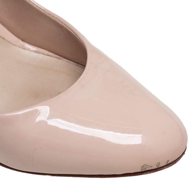 Pre Owned Dior Beige Patent Leather Pumps Size 37