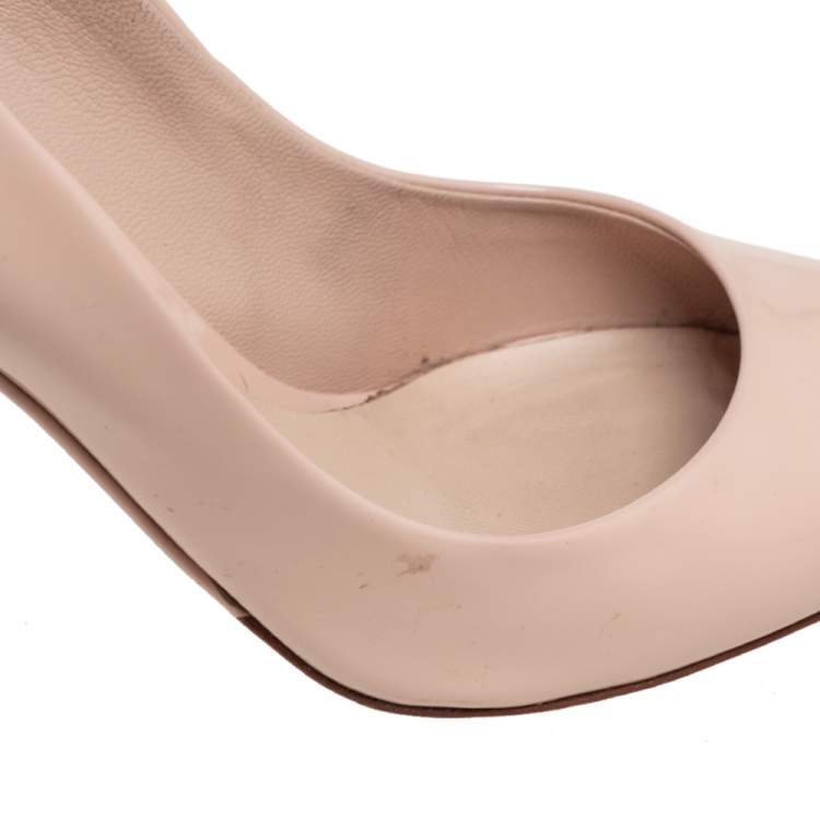 Pre Owned Dior Beige Patent Leather Pumps Size 37