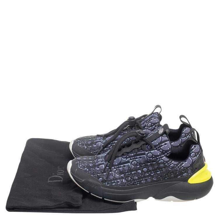 Pre Owned Dior Blue/Black Fabric And Rubber Sneakers Size 38