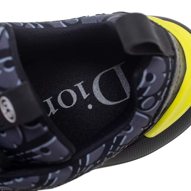 Pre Owned Dior Blue/Black Fabric And Rubber Sneakers Size 38